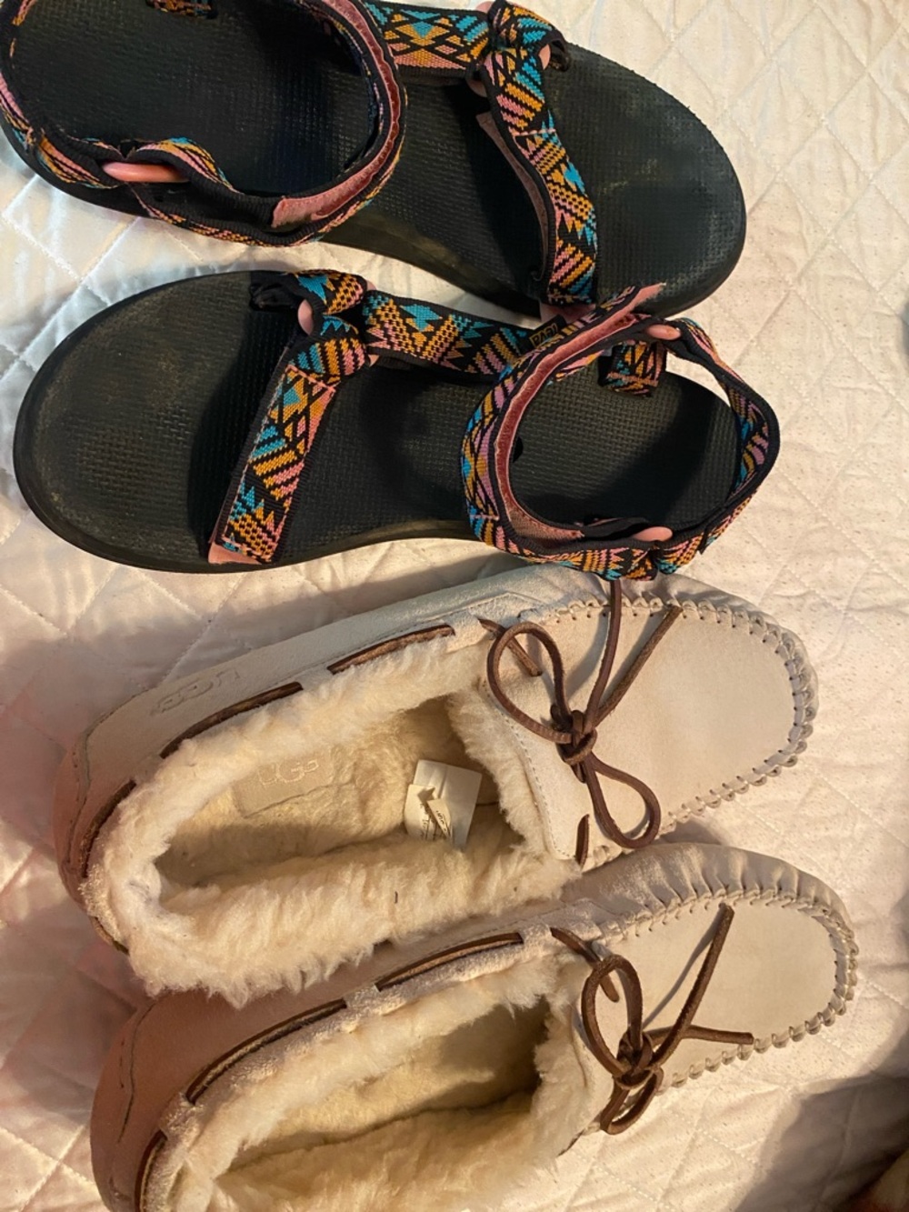 Teva Black Sandals with Multicolor Tribal Straps